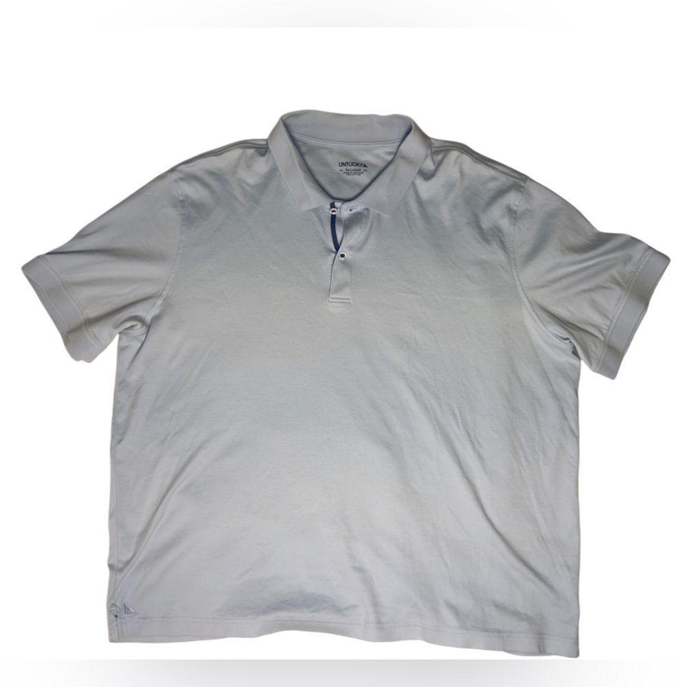 UNTUCKit Light Blue Damaschino Polo Shirt Casual Relaxed Fit, XXL